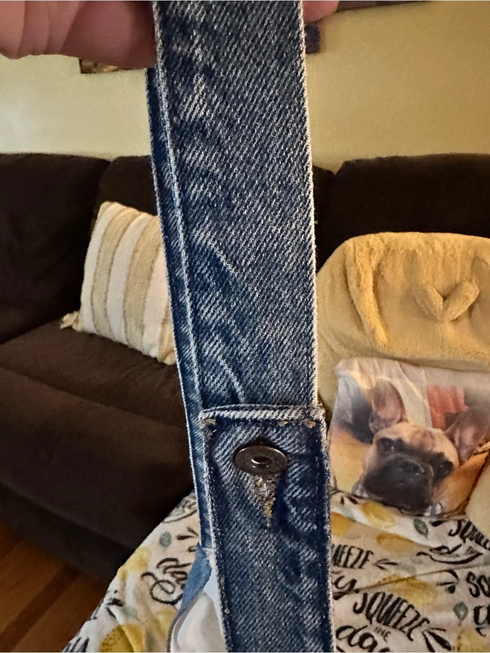 Up cycled denim handmade Blue and White Denim Patchwork Shoulder Bag